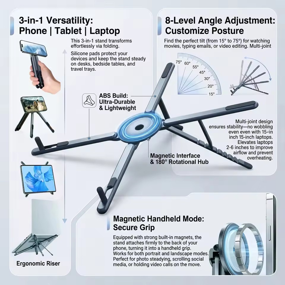 Portable Magnetic Phone Holder - Laptop Office Accessories recension och pris