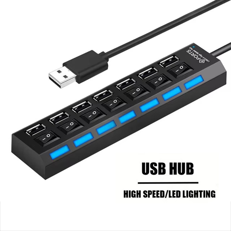7 Port USB 2.0 Hub Splitter Fo - Laptop Office Accessories recension och pris